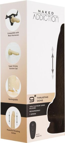 Фалоімітатор з пульсацією Naked ADDICTION Dominic 9″, пульт ДК, діаметр 4,2 см Sex Aura | Зображення 6