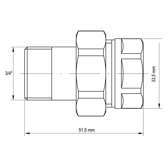 Зганяння американка 3/4 "прямий Koer KR.341 (KR0132) | Зображення 1
