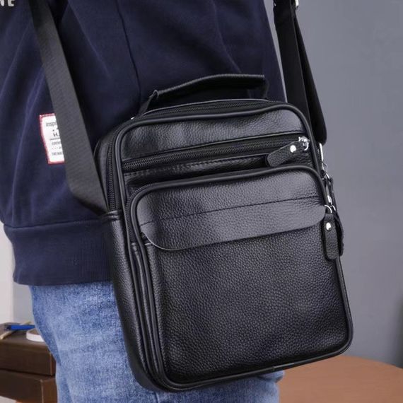 Чоловіча шкіряна барсетка через плече з ручкою чорна Bexhill Bx-66503 | Зображення 2