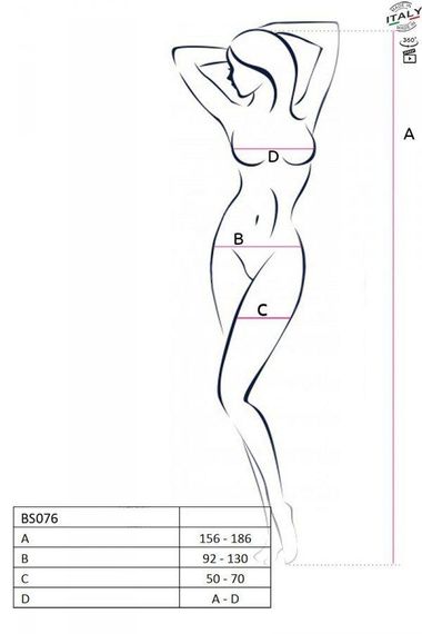 Ажурный бодистокинг с интимными вырезами Passion BS076 white sexstyle | Зображення 5