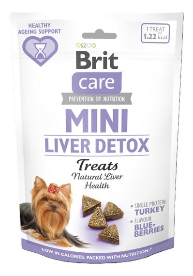 Ласощі для собак малих порід для здоров'я печінки Brit Care Mini Treats Liver Detox, 50 гр