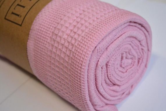 Вафельне простирадло-покривало Bayalli 200×230 см.  Pembe | Зображення 1