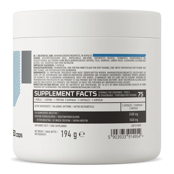 Креатин гідрохлорид Ostrovit Creatine HCL 2400 150 caps | Зображення 1
