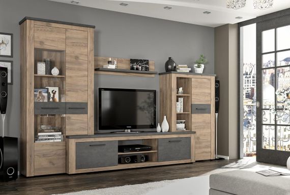 Гостиная Монтреал МС ш315 г45 в200 - Дуб Крафт Табако + Матера