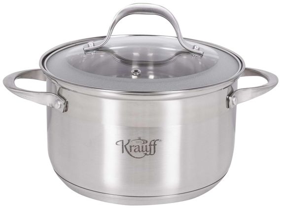Каструля Krauff Lokka 26-242-034, 3.9 л, 20 см, з нержавіючої сталі з кришкою, для всіх типів плит