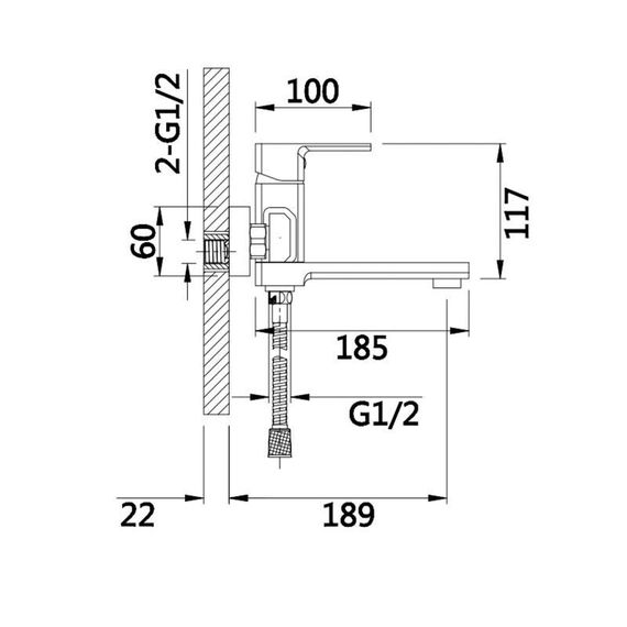 Змішувач для ванни Lidz Dozorca 0051 з поворотним виливом (з душовим гарнітуром) (k35) LDDOZ0051CRM45404 Chrome | Зображення 1