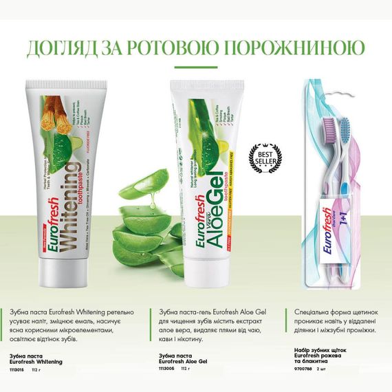 Набір зубних щіток Eurofresh рожева та блакитна Farmasi | Зображення 1