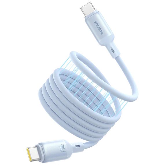 Дата кабель Baseus PicoGo Magnetic Liquid Silicone Type-C to Type-C 240W (1m) (P10376800) Galaxy Blue | Зображення 1