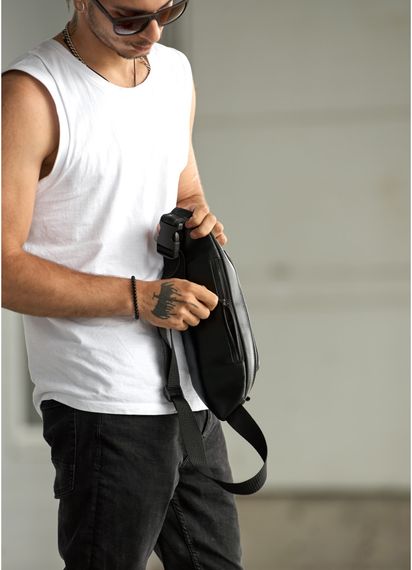 Мужская сумка бананка Sambag Holster MSH чорна 36 × 14 × 4 см (87119131m) | Зображення 4