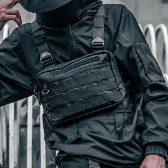 Тактична нагрудна сумка з Cordura 1000D, розгрузка чоловіча чорна | Зображення 2