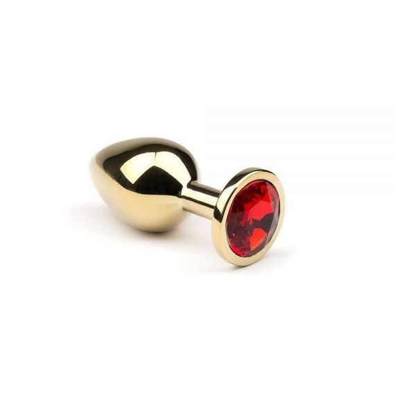 Анальна пробка з каменем Gold Ruby, M sexstyle