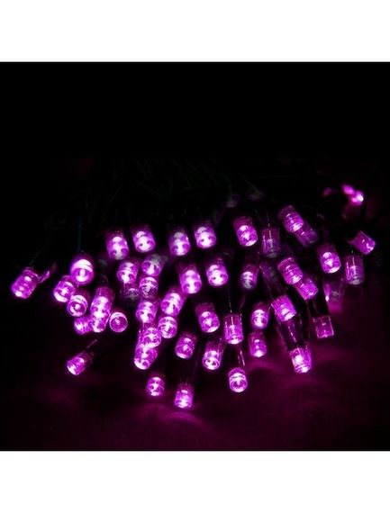 Світлодіодна гірлянда електрична Led на 500 світлодіодів з контролером зелений провід 35 м Рожевий
