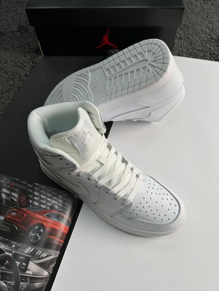 Чоловічі кросівки N-ike Air Jordan 1 High All White 41 - 26 | Зображення 5