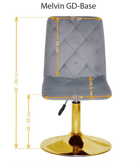 Стул Melvin (Fred) GD-Base, на золотой круглой ноге-опоре, с регулировкой высоты, мягкое сиденье велюр фрезовый UC-906 | Зображення 3