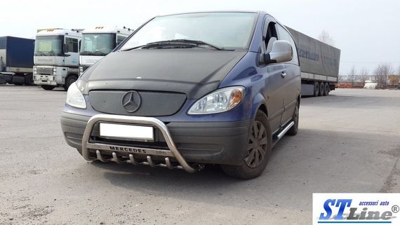 Кенгурятник WT003/004 (нерж.) 50мм, без надписи для Mercedes Viano 2004-2015 гг | Зображення 8