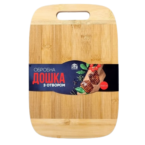 Дошка кухонна 30*20см бамбук з отвором 8863 S&T