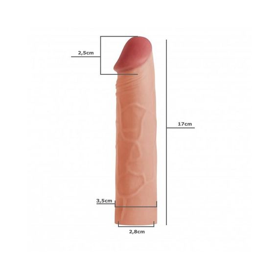 Насадка на член - Pleasure X-Tender Penis Sleeve Add 1" Flesh | Зображення 4