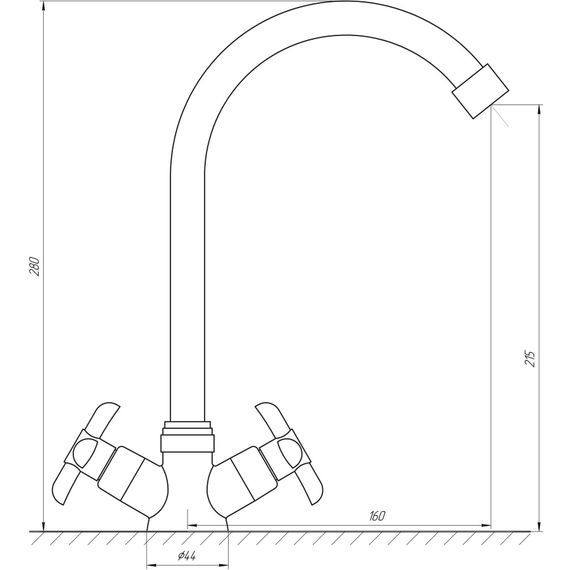Змішувач для кухні DOMINO DK-H1-2N-Chrom | Зображення 1