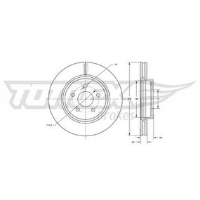 Диск тормозной передний Mazda 3 03-14/ 5 05- (278x25)15"), TX 73-18