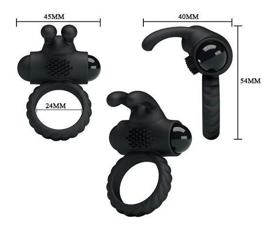 НАСАДКА С ВИБРАЦИЕЙ "EUDORA" (кольцо эрекционное) цвет чёрный sexstyle | Зображення 2