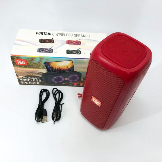 Портативна колонка TG333 2x5W з RGB підсвічуванням. SP-259 Колір: червоний | Зображення 6