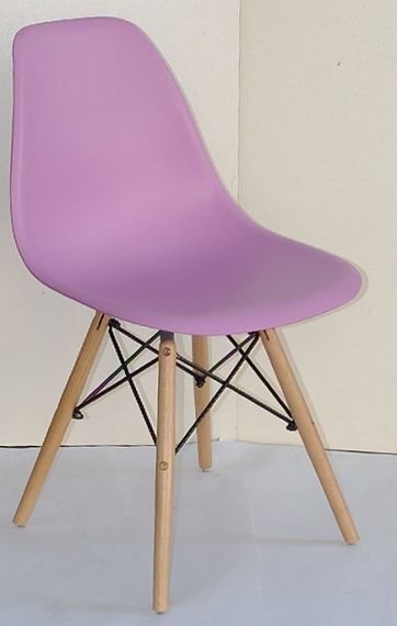 Стул обеденный пластиковый на буковых ножках Nik N Eames DSW, цвет сиденья Лиловый 60 | Зображення 2