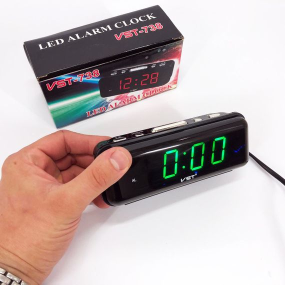 Оригінальний настільний годинник VST-738-4, Настільний годинник з яскравими цифрами ZB-68 | Зображення 3