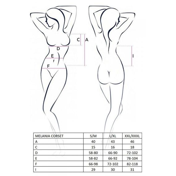 Корсет с пажами Passion MELANIA CORSET Черный L/XL | Зображення 4