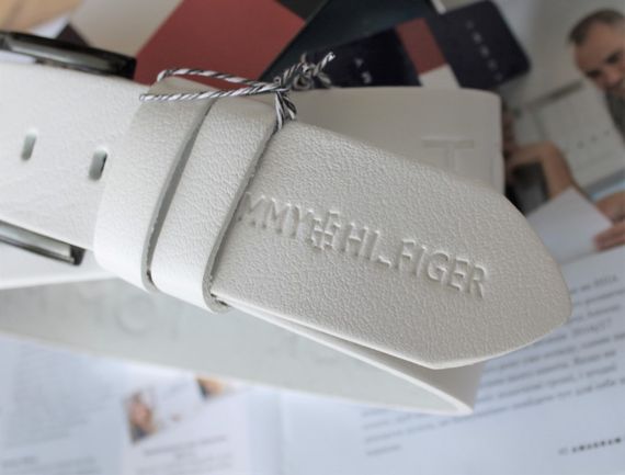 Кожаный ремень с тиснением Tommy Hilfiger белый | Зображення 2