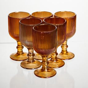 Набір чарок на ніжці 6 штук 50 мл для міцних напоїв скляні Бурштиновий Yiwu HP-19-206