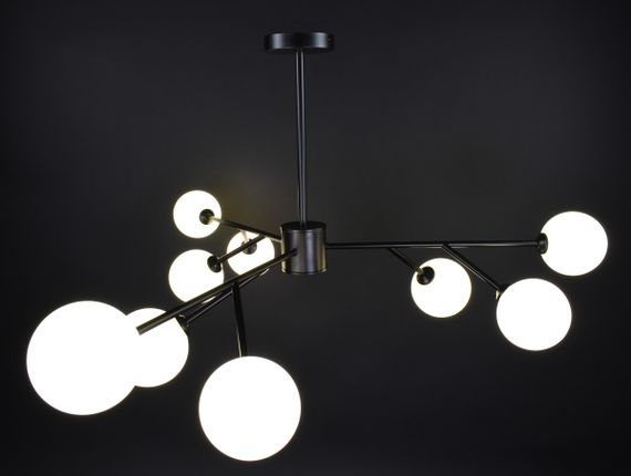 Люстра стельова на 9 лампочок 27419 Чорний 42-72х110х110 см. | Зображення 1