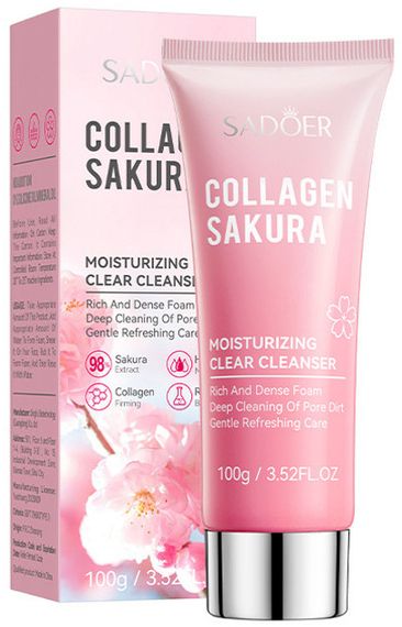 Пенка для лица Sadoer Collagen с экстрактом сакуры, 100г