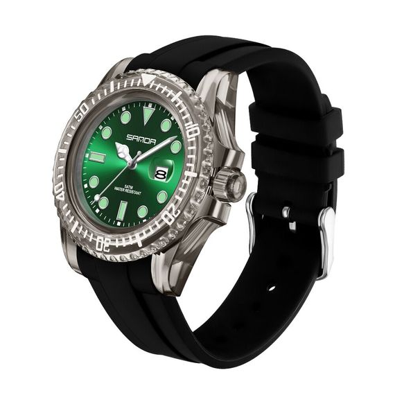 Жіночий годинник Sanda 9007 Black-Green | Зображення 1