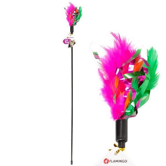 Flamingo Feather Stick фламинго перья дразнилка з пір'ям, іграшка для котів 0.008кг | довжина 59 см