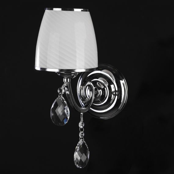 Бра настенное накладное хрустальное классическое с абажуром BCL-384W1 E14 | Зображення 2