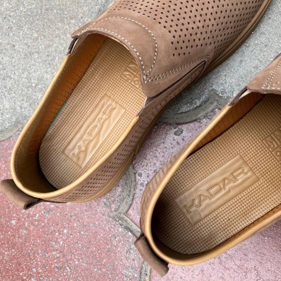 Світлі чоловічі мокасини з перфорацією 40 41 42 44 розмір | Зображення 8