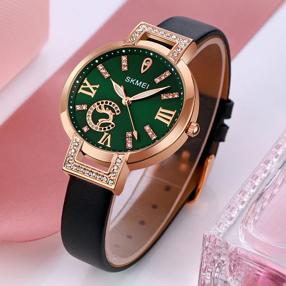 Жіночий годинник Skmei 1977GNBK Green-Black | Зображення 3
