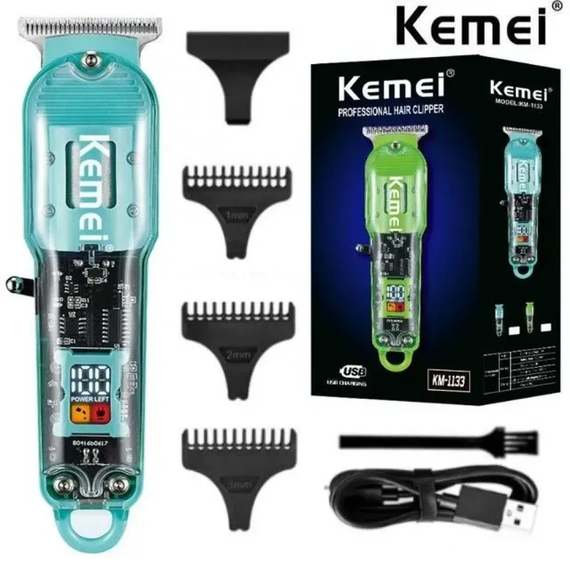 Машинка для стрижки KEMEI KM-1133 Transparent Green (42800-KM-1133_451) | Зображення 4