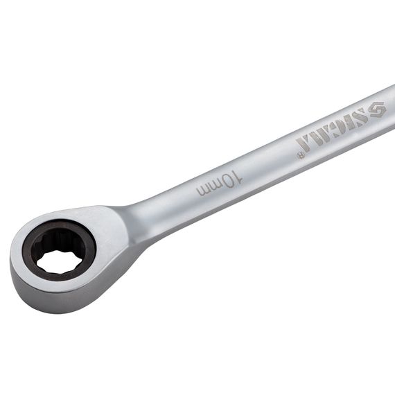 Ключ ріжково-накидний Sigma з трещіткою 10 мм CrV satine (6022101) | Зображення 2