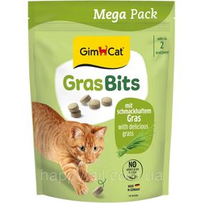 Витаминизированные таблетки GimCat Gras Bits для котов всех пород трав яни шарики 425г пауч
