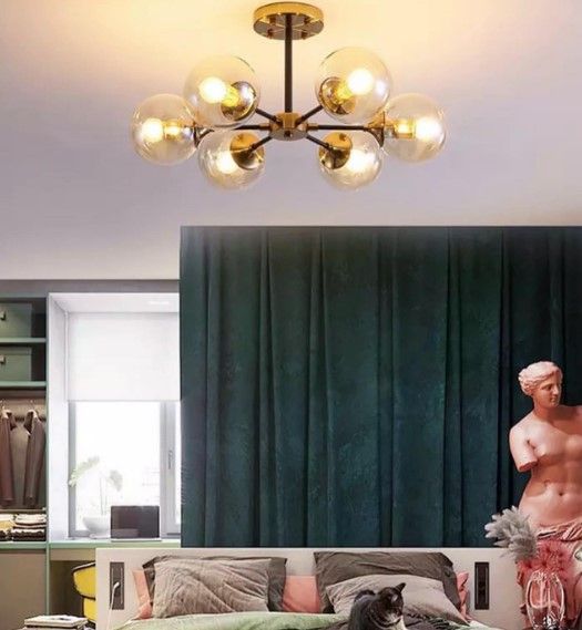 Люстра стельова на 6 лампочок 26591 Латунь 26х65х65 см.