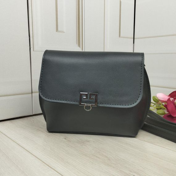 Маленька сумка-саквояж через плече крос-боді Чорна з червоним краєм | Зображення 3