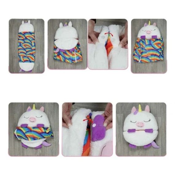 Детский спальный мешок-плюшевая игрушка подушка Единорог Baby sleeping bag Size S WHITE 3в1 теплый | Зображення 7