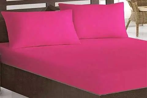 Рожеве Простирадло махрове на резинці з наволочками Anisa (220х240+30 см)