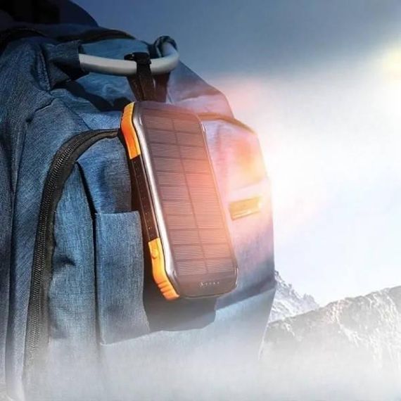 Power Bank 30000 mah із сонячною панеллю Solar Charger JS-66 Чорний