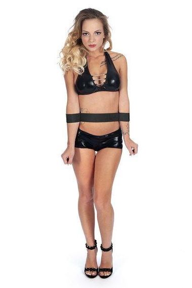 Фіксатор для талії і рук Fetish Tentation Waist and Wrist Straps з маскою на очі | Зображення 1