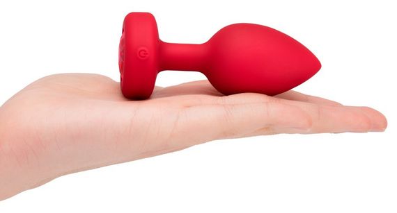 Анальная пробка с вибрацией и пультом управления B-Vibe Vibrating Heart Plug M/L Red sexstyle | Зображення 3