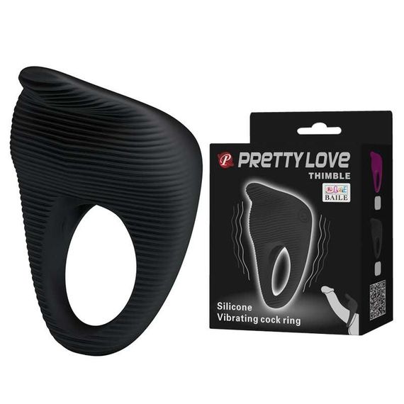 Эрекционное кольцо - Pretty Love Thimble Cock Ring Black sexstyle