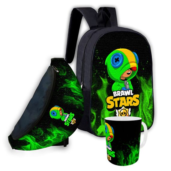 Набор детский Бравл Старс рюкзак 36х27см сумка-бананка,кружка с принтом для мальчика (01651)