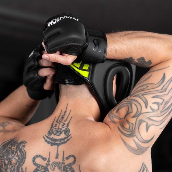 Боксерський шолом Phantom APEX Full Face Neon One Size Black/Yellow (капа в подарунок) | Зображення 7